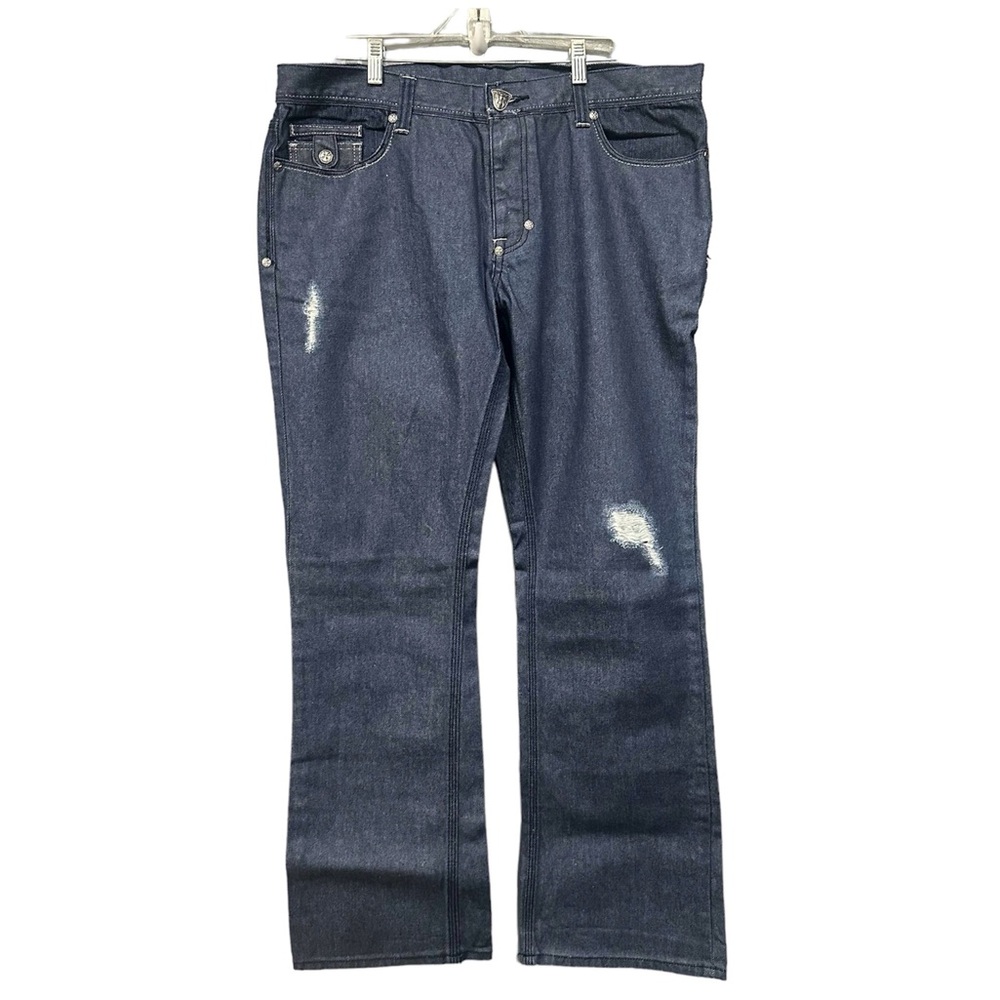 BLAC LABEL DISTRESSED STUDDED JEANS